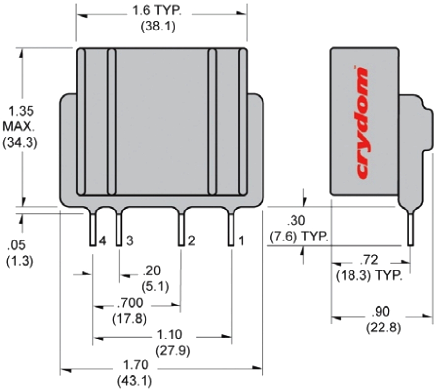 ממסר מצב מוצק למעגל מודפס CRYDON SSR PFE240D25